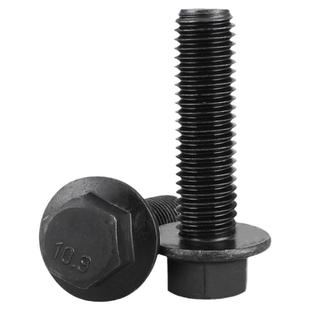 10.9级高强度法兰螺栓带垫螺丝六角汽车配件摩托电瓶车中细牙6M8M