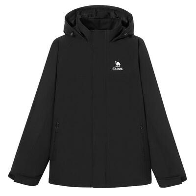 骆驼软壳夹克男士运动外套通勤防风防水加绒跑步登山服保暖外套女