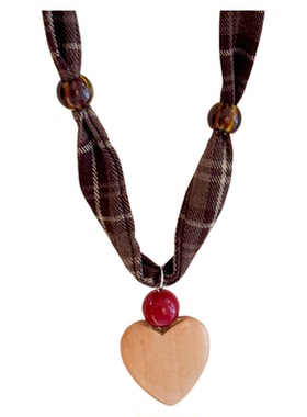 复古精致百搭格纹串珠丝巾项链女