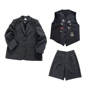 晶咕白标DADATATA【西敏寺大道】极简风绵羊毛西装西裤马甲三件套