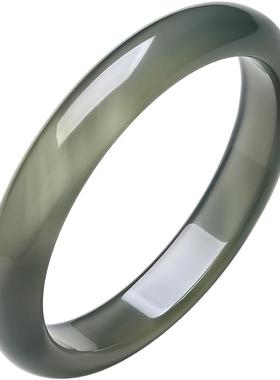 周六福库里蓝玉髓手镯宽条新中式国风本命年礼物送妈妈