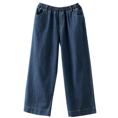 牛仔春夏200斤高腰胖mm直筒裤