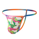 细带U囊丁字裤男青年男士性感低腰内裤气孔印花迷彩T裤男单丁裤