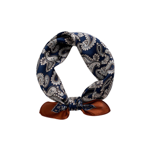 100%桑蚕丝小方巾女士高档印花时尚百搭薄款透气围巾春季真丝