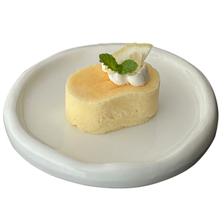 ins风奶油白甜品盘高颜值陶瓷蛋糕盘家用下午茶精致点心盘早餐盘