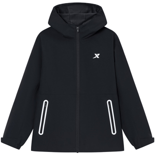 暖壳风衣|特步童装儿童风衣外套冬季男童运动上衣加绒保暖厚外套