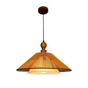 宋式美学茶室中古风原木餐厅吊灯具法式复古主卧室餐桌台灯罩客厅