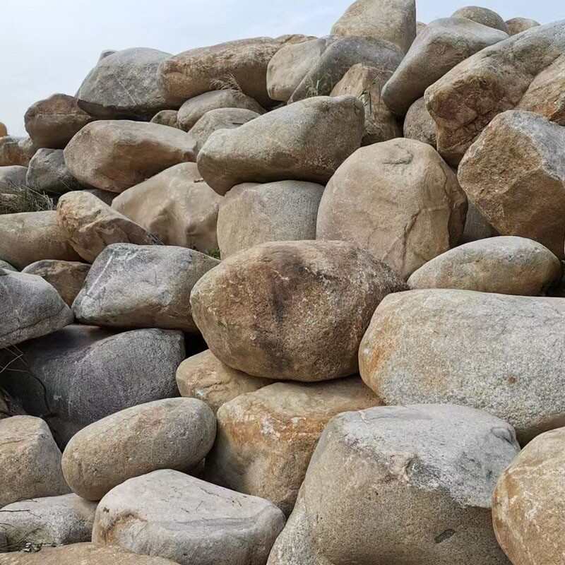 大型天然河卵石草坪景观刻字石头鹅卵石河冲石庭院公园园林造景石