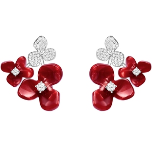 HEFANG何方小苍兰花簇耳环轻奢新中式耳钉优雅百搭饰品新年礼物