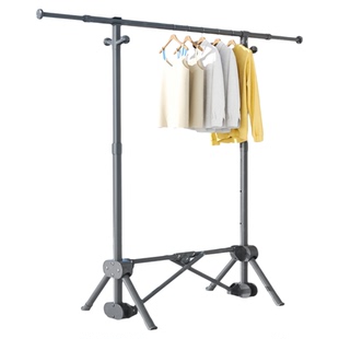 家用晾衣架落地式卧室衣帽架小型简易室内挂衣架折叠收纳衣服架子