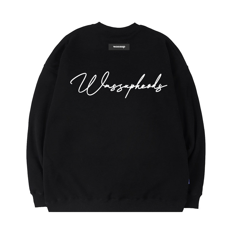 WASSUP美式字母卫衣男女秋冬潮牌