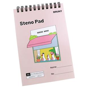 BRUNT主力螺旋上翻本A6随身竖翻可撕便携口袋记事线圈活页本高中生大学生横线英语单词记忆口译速记笔记本子