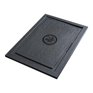 天然茶桌空位漏水盖板定制嵌入式茶盘整块石材新中式茶台中间面板