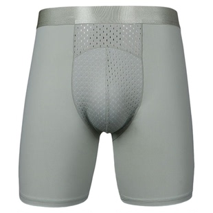 夏季冰丝网孔内裤男加长款防磨腿长腿内裤男士大码防摩擦运动平角