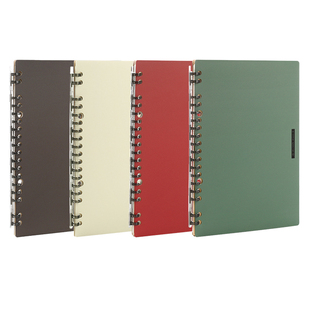 日本KOKUYO国誉活页本一米新纯笔记本子b5可拆卸替换芯学生学习记事本轻薄款A5日记本复古自然草木色线圈本