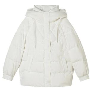 2025年冬Outlets正品 高端ZR系列时尚简约宽松白鸭绒泡芙羽绒服女