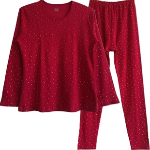 芬格兰秋衣秋裤女纯棉套装宽松加肥大码全棉保暖内衣中厚高腰线衣