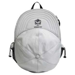 TNT双肩包男小众潮牌棒球帽造型背包男款休闲个性学生书包帽子包