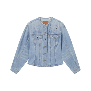 【商场同款】Levi's李维斯女士修身束腰鱼尾牛仔夹克外套003HO