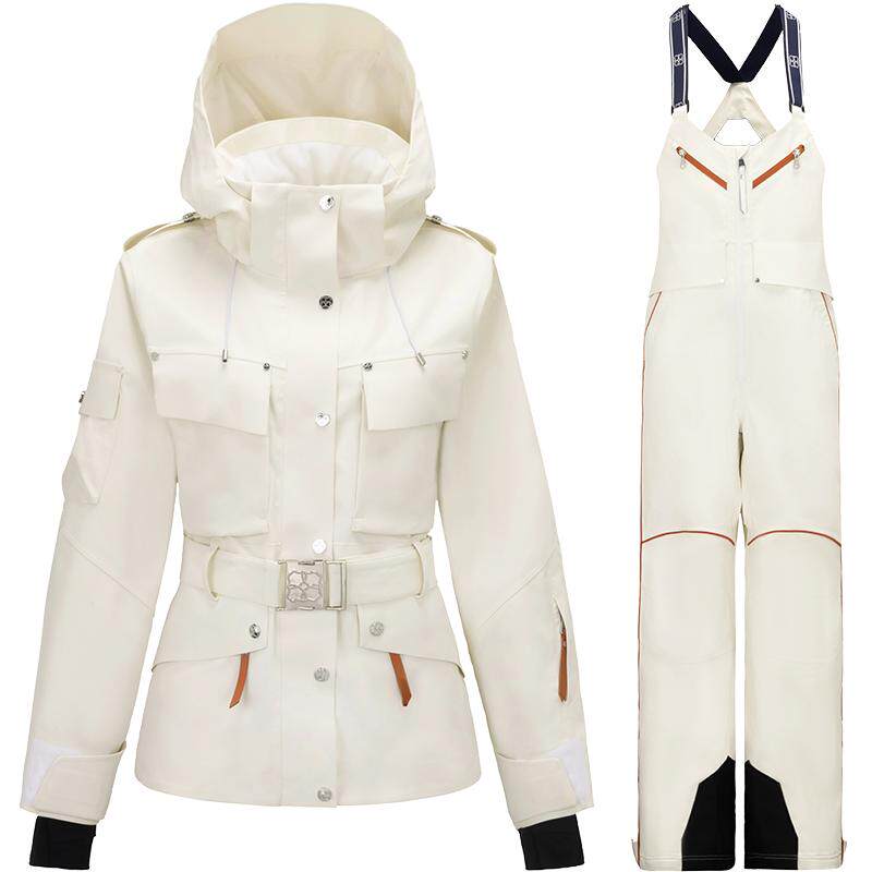 VECVEC单板滑雪服女款套装加厚保暖防风防水户外滑雪衣背带裤双板