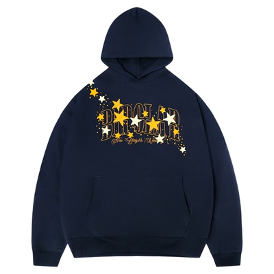 BIPOLAR撞色星星亮片刺绣卫衣