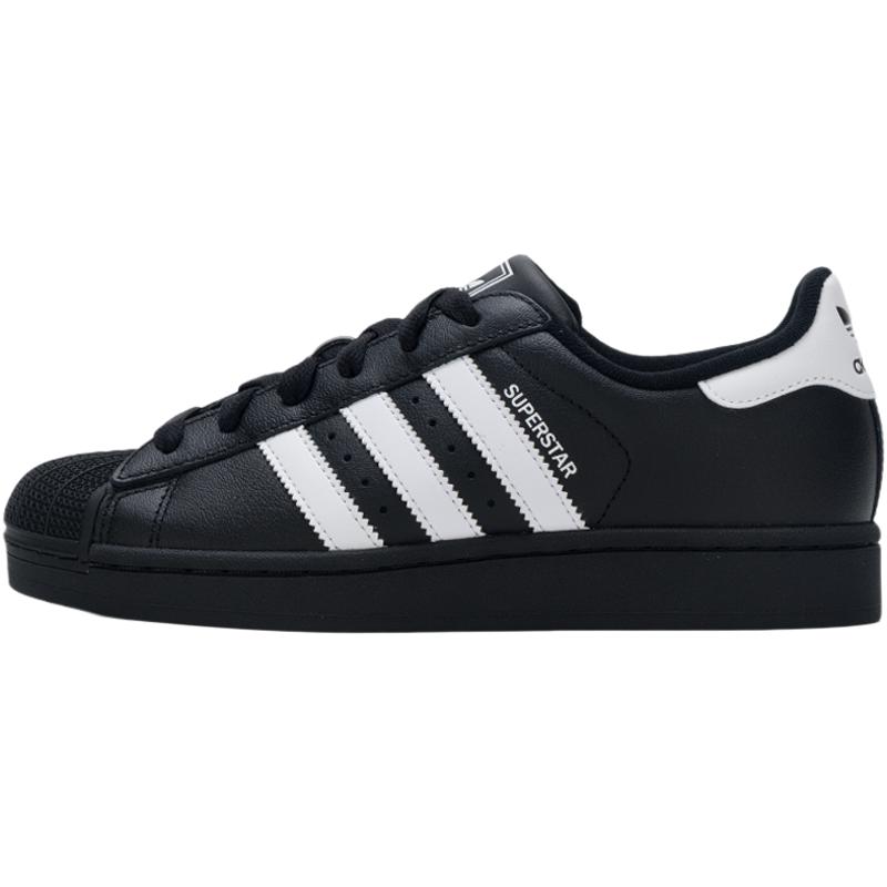 Adidas阿迪达斯贝壳头三叶草男鞋女鞋正品官方旗舰休闲鞋黑色板鞋