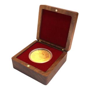 8cm透明勋章盒银章奖牌徽章黑胡桃包装礼纪念币收纳盒收藏展示盒