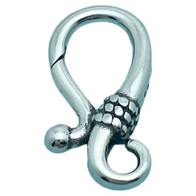 S925纯银S型弹簧扣鱼钩扣问号扣