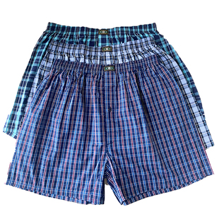 3条装阿罗裤 男士纯棉内裤宽松平角裤男家居四角短裤大码睡裤包邮