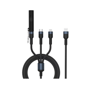 新款便携车载点烟器一拖三数据线USB点烟器户外防风无明火打火机