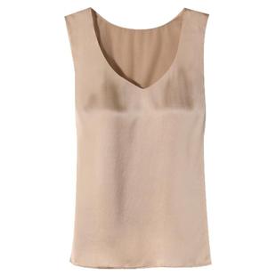 金三塔桑蚕丝一体bra背心 单穿内搭免穿文胸显瘦V领带罩杯上衣