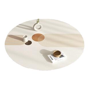 圆形桌垫防水防油免洗餐桌小圆桌桌布轻奢高级感皮革防烫茶几台布