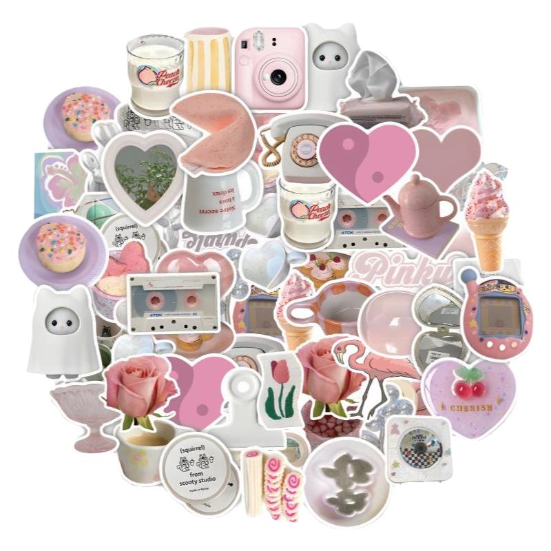 粉色小物件少女心手账ccd贴纸