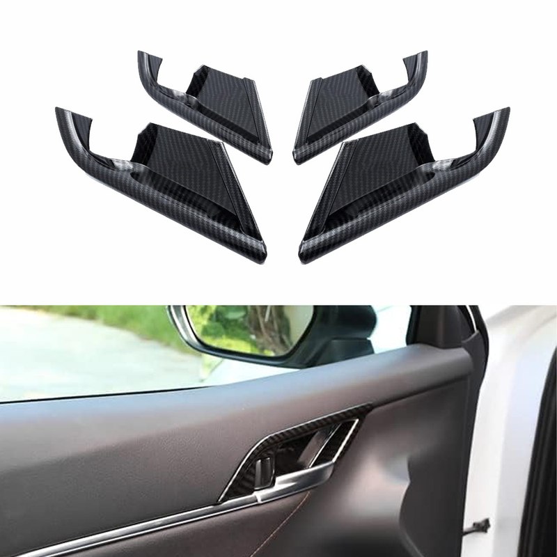 适用于18款款凯美瑞Carmy改装 车门内门碗装饰 ABS车门内拉手亮片