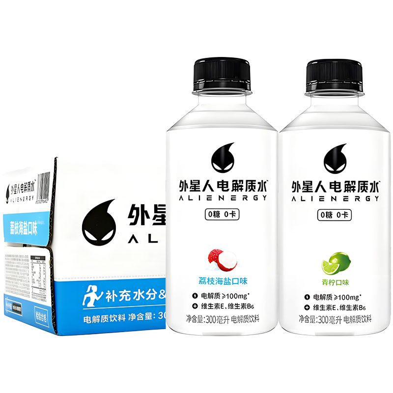 元气森林外星人电解质水300ml*12瓶0糖0卡维生素运动健身补水饮料