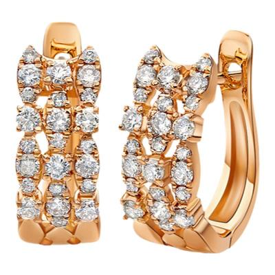 天然钻石耳钉女18K金耳环