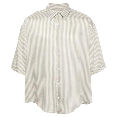 Ami Paris 春夏款男士条纹翻领单排扣衬衫银泰百货精品 301596