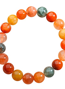 天然福禄寿彩兔毛单圈手串