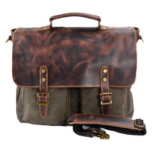 邮差包美式复古背包新款旅行商务出差电脑包八荒地男款帆布包