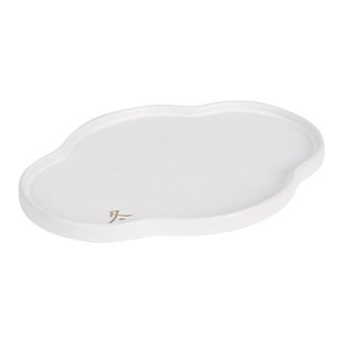 万仟堂陶瓷茶盘陶制简约茶台长方形单层干泡储水茶承托盘 四季盘