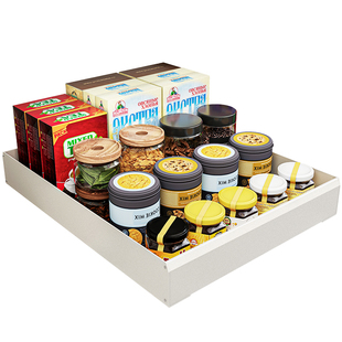 厨房转角拉篮橱柜内置物架滑轨抽屉式窄柜超深柜调味料收纳框单层