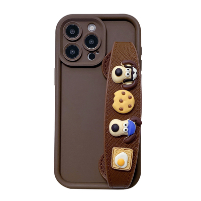 硅胶卡通手腕带斜跨挂绳手机壳