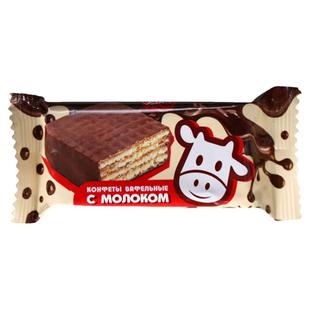 俄罗斯进口大奶牛巧克力威化饼干拉迈尔牌休闲牛奶零食品袋装528g