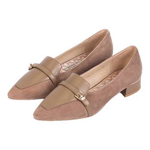 包小姐与鞋先生2025年秋季简约五金扣拼接深口乐福鞋女253117