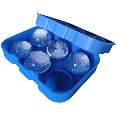 威士忌冰球模具制作器制冰格模具冻冰块模具盒速冻器硅胶带盖神器