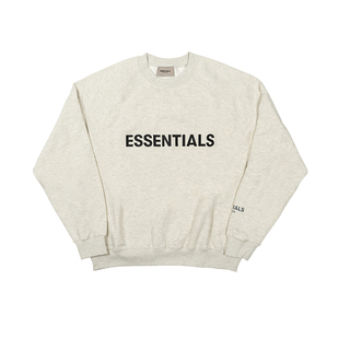 FOG Fear Of God Essentials LOGO 胸前印花皮标圆领长袖套头卫衣