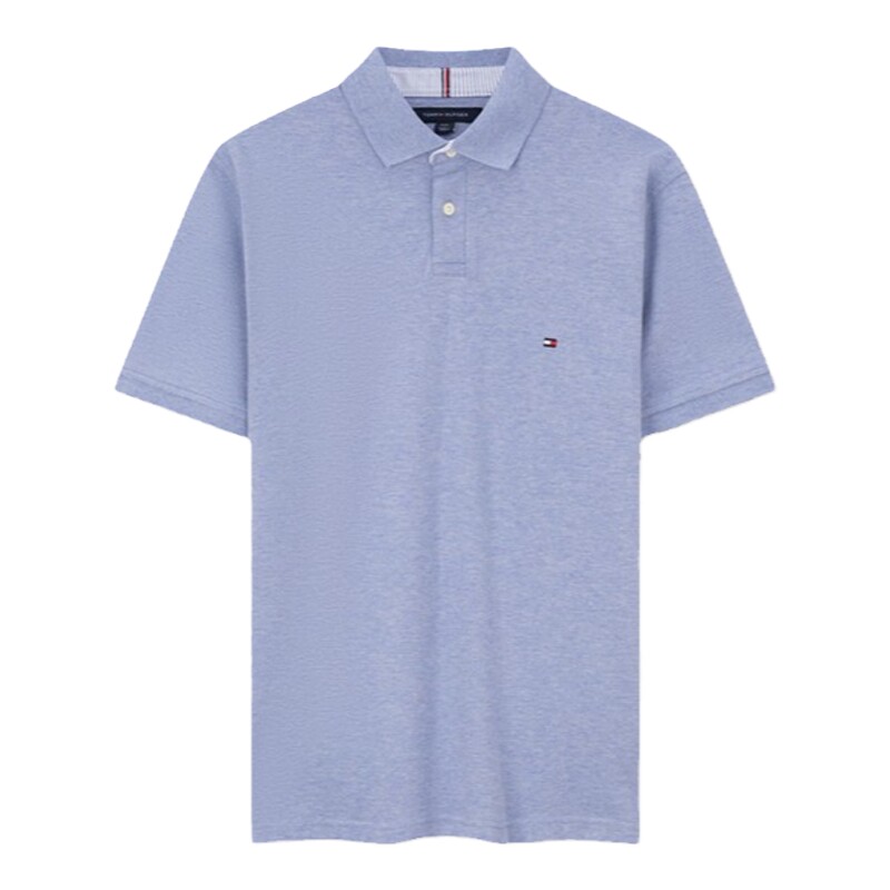 Tommy男装珠地网眼净色POLO衫