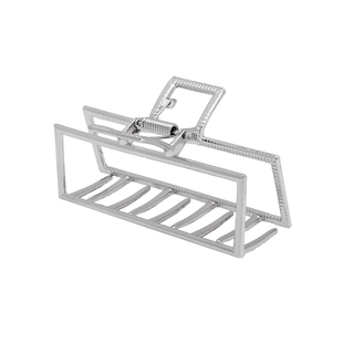 银色金属大号发夹女2025新款简约一字抓夹后脑勺发量多鲨鱼夹发抓