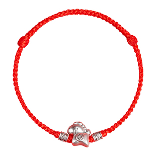 2026年银小马上有钱花手串男士属马年本命年红手绳编制红绳手链女