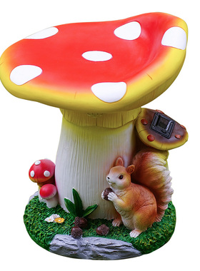 别墅小院装饰蘑菇桌椅